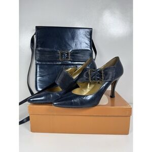 Vintage Juliana Pumps 8 Matching Purse Shoes Crossbody Shoulder Bag Formal